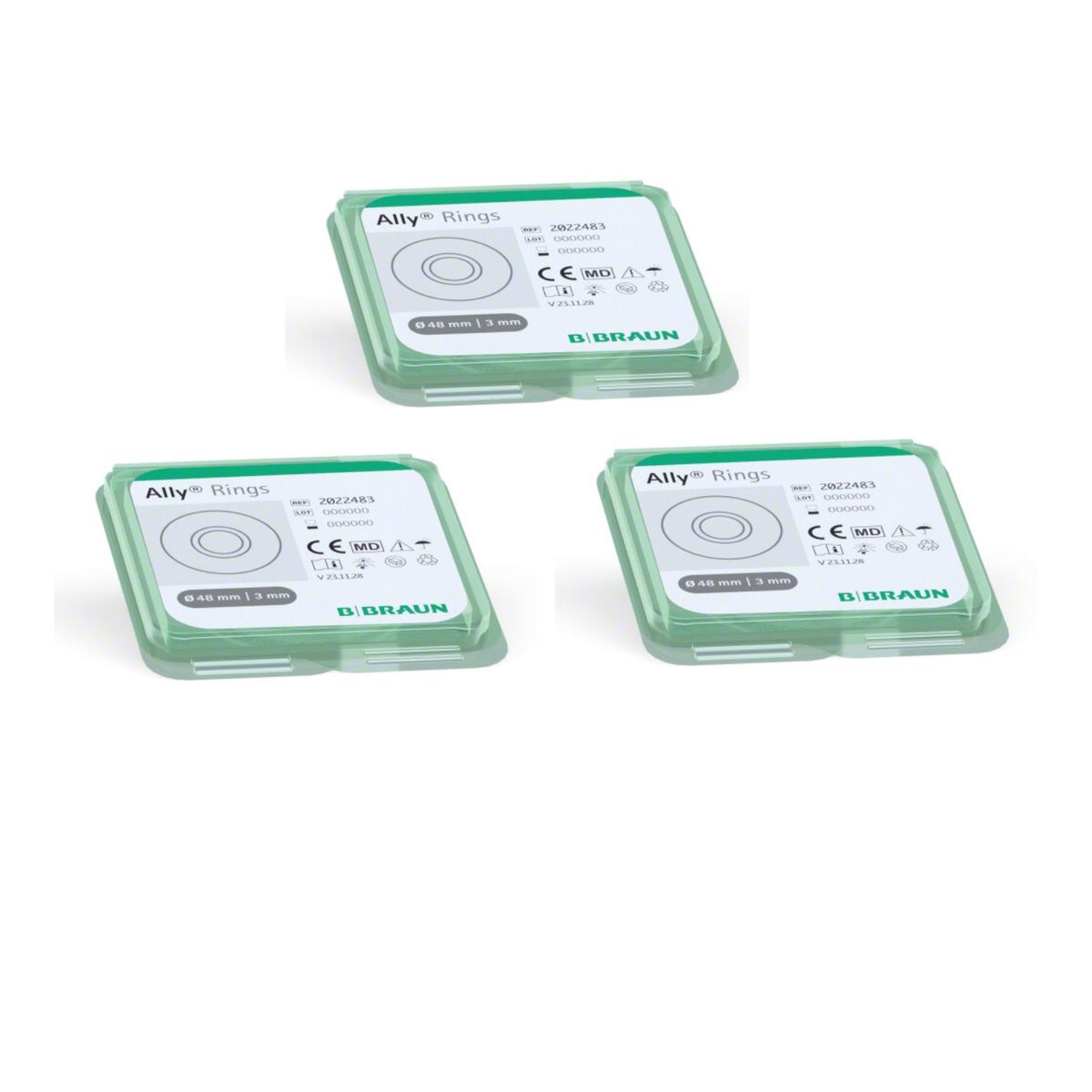BRAUN - Pack X 3 Ally Anillos 48mm -3mm Moldeable BBraun Ostomia