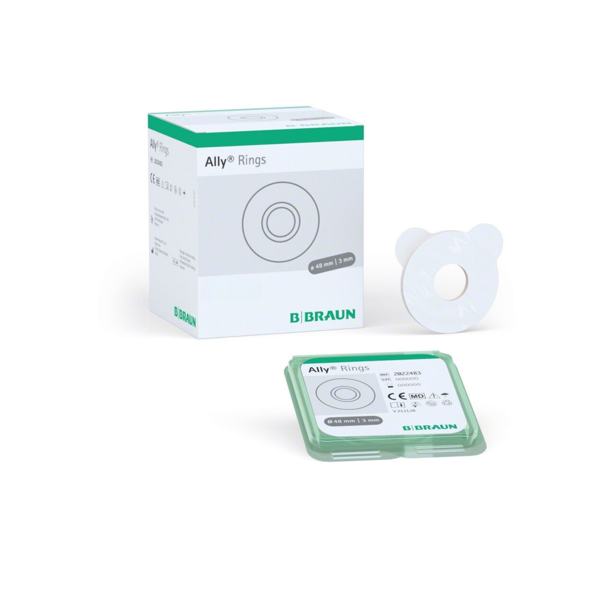 BRAUN - Ally Anillos 48mm -3mm Moldeable BBraun Ostomia Caja 10 unidades