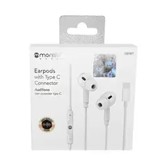 MONSTER - Audifonos Manos Libres Manos Libres USB C Blanco C21