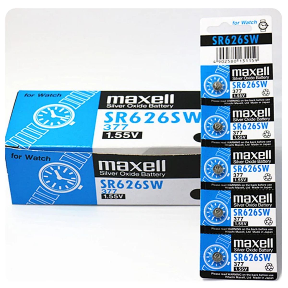 MAXELL - Pack 5 Pilas SR626SW Para Reloj XR6265 Maxell
