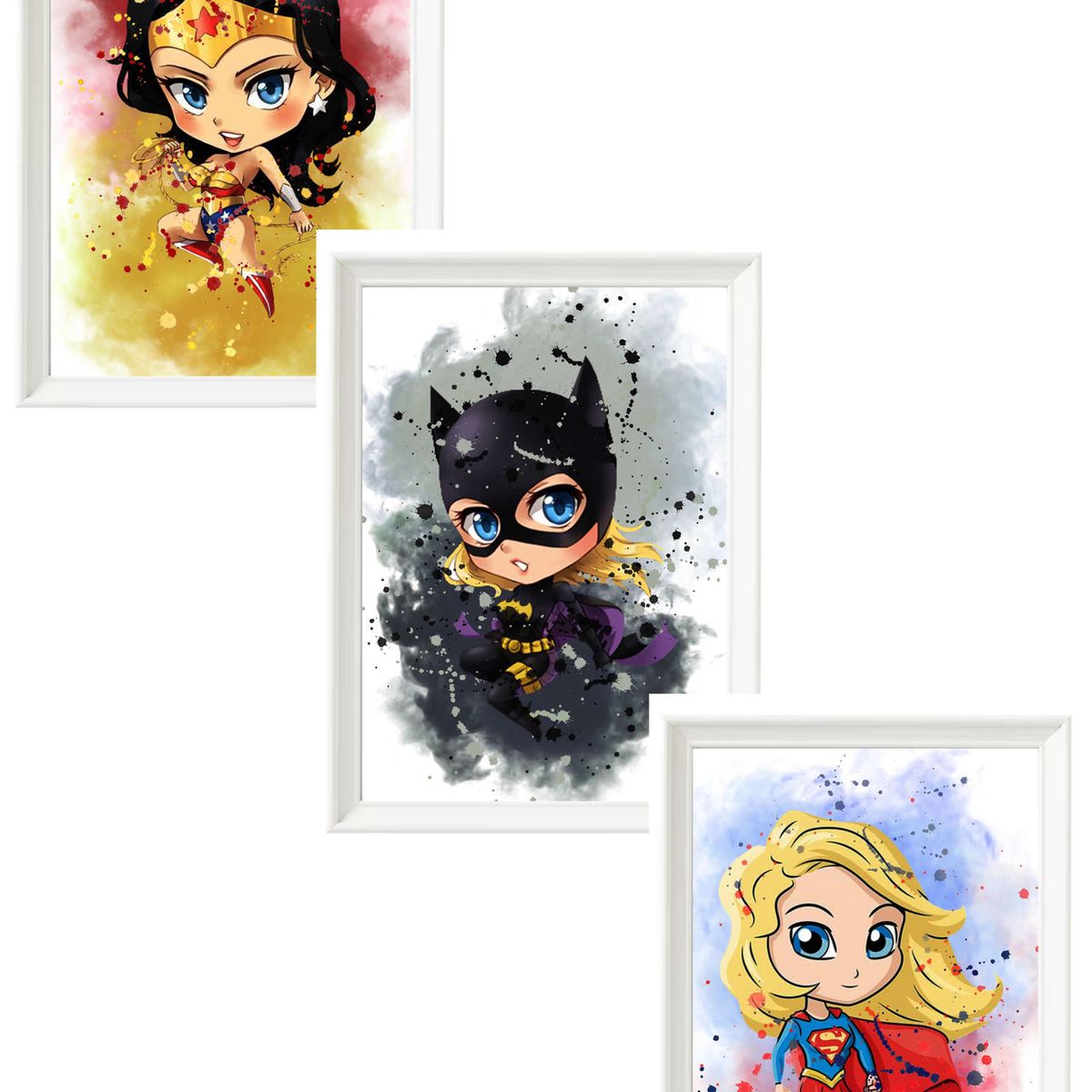 DECORACION CREATIVA - Set Cuadros Infantil DC - Heroinas Lady DC 1