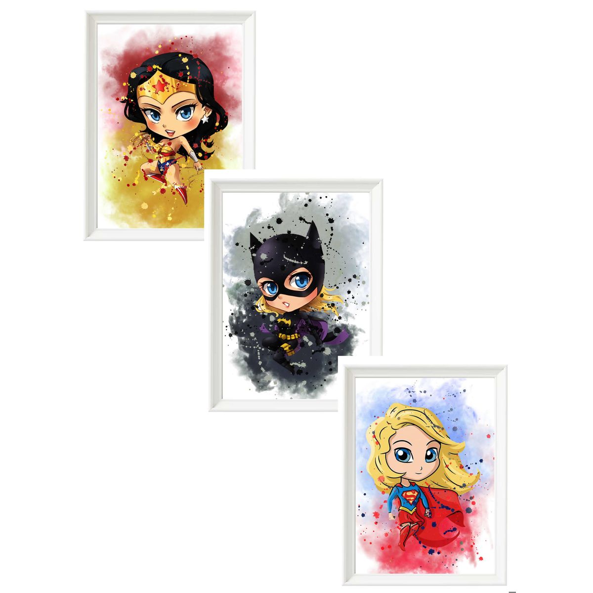 DECORACION CREATIVA - Set Cuadros Infantil DC - Heroinas Lady DC 1