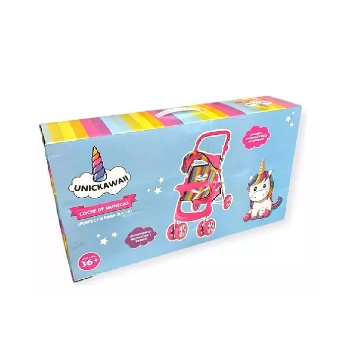 ANGELES DEL HOGAR - Coche juguete Para Muñecas Unickawaii Doble Rueda Delantera