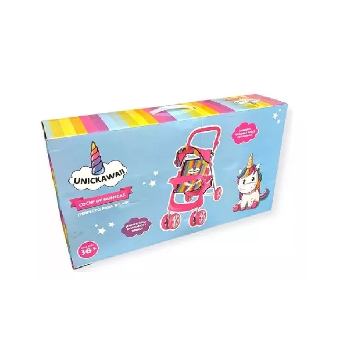 ANGELES DEL HOGAR - Coche juguete Para Muñecas Unickawaii Doble Rueda Delantera