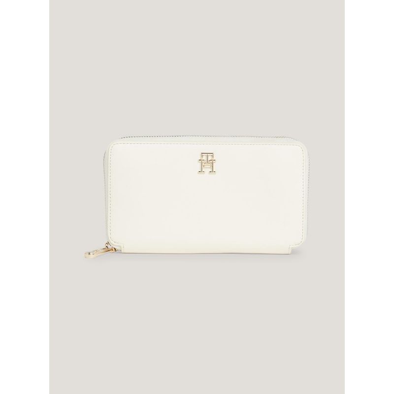 TOMMY HILFIGER - Billetera Iconic Con Cierre Blanco Tommy Hilfiger
