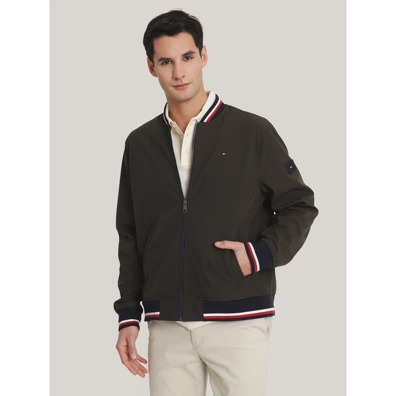 TOMMY HILFIGER - Chaqueta Bomber Universitaria Verde Tommy Hilfiger