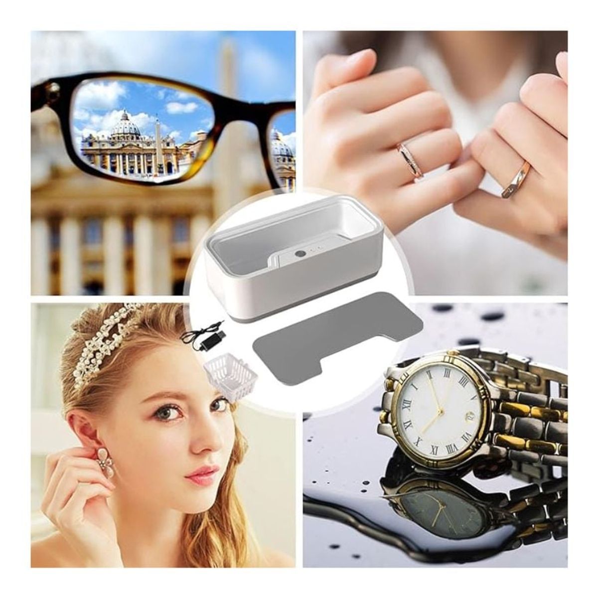 GENERICO - Limpiador Maquina Ultrasónica Gafas Joyería Reloj 3 Modos