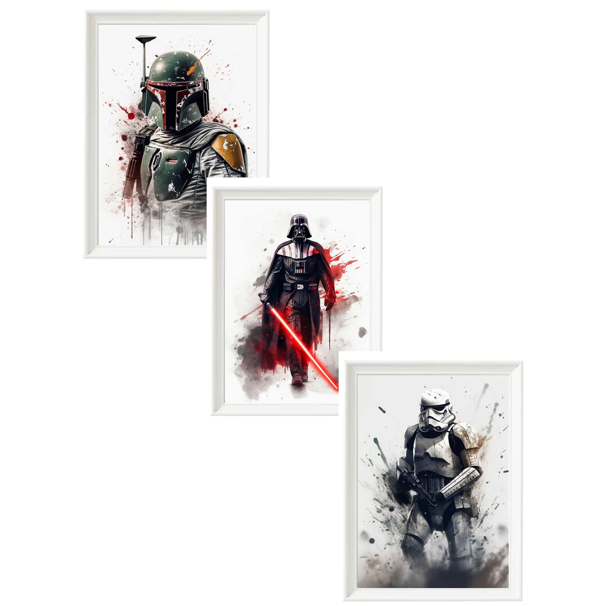 DECORACION CREATIVA - Set Cuadros Reproducciones IA Starwars Sith