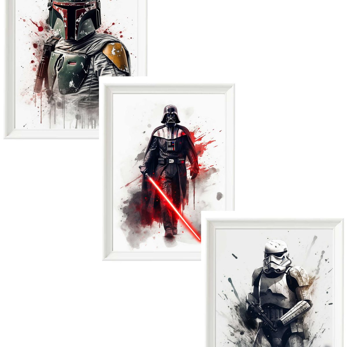 DECORACION CREATIVA - Set Cuadros Reproducciones IA Starwars Sith