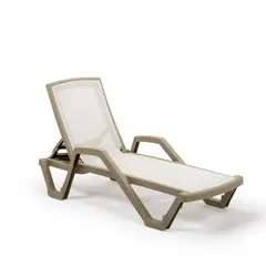 ROCA NEGRA - Reposera Mare con 5 posiciones Taupe y Beige