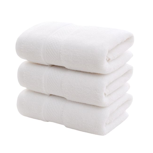 GENERICO - Pack 4 Toalla Blanca Mano Algodon Peluqueria Hotel Spa 35x75