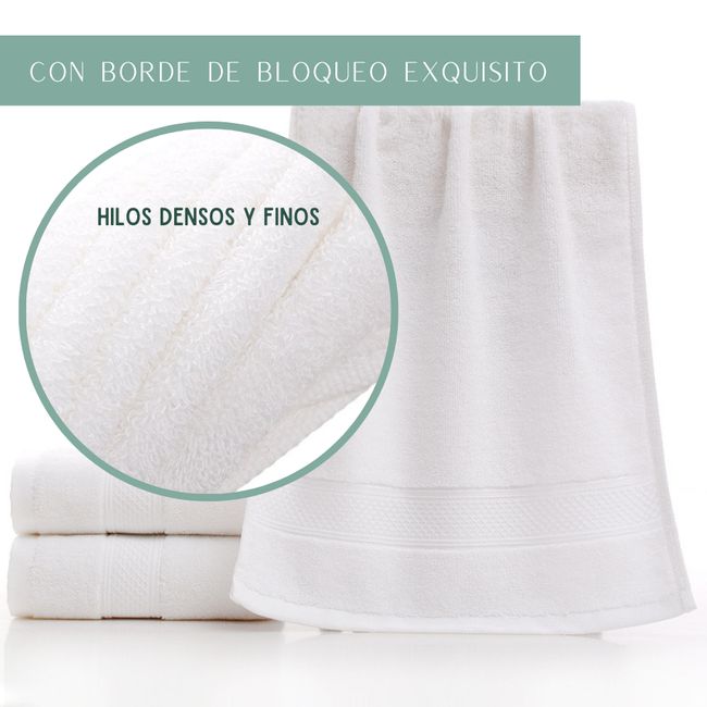 GENERICO - Pack 4 Toalla Blanca Mano Algodon Peluqueria Hotel Spa 35x75
