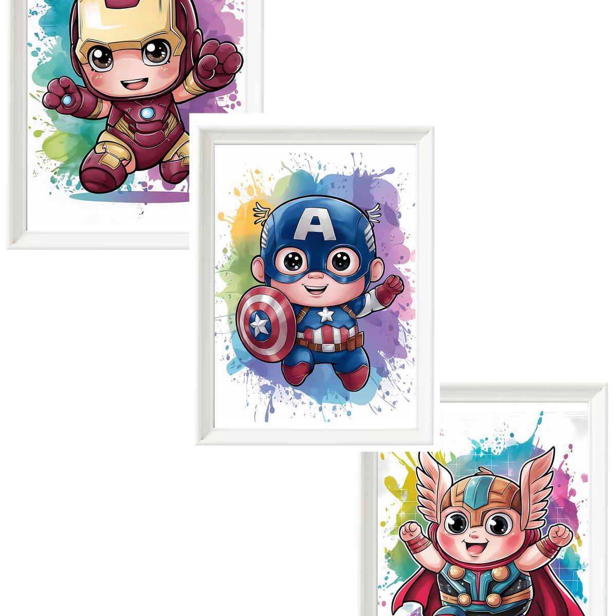 DECORACION CREATIVA - Set Cuadros Infantil - Heroes Baby Originales Advengers 1