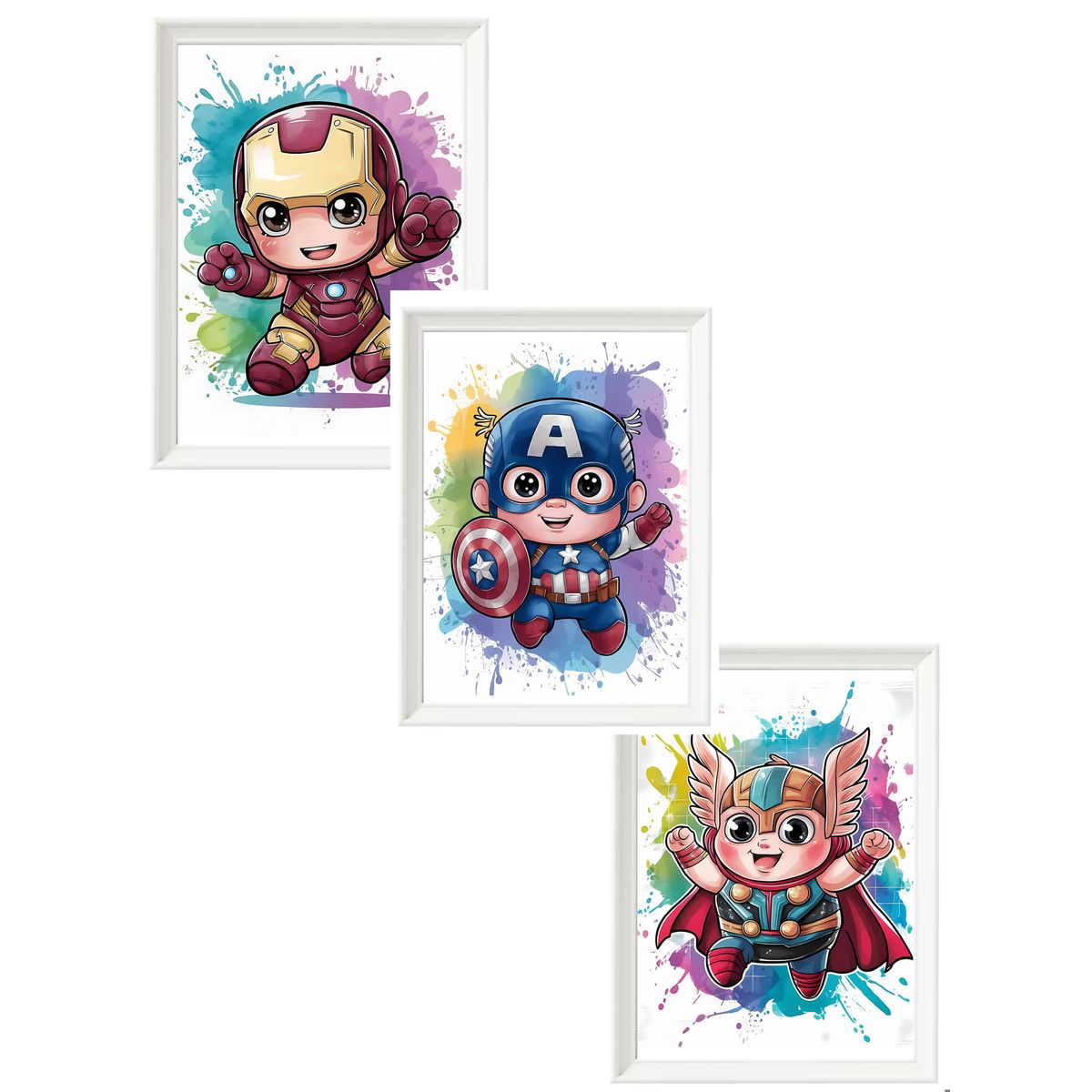 DECORACION CREATIVA - Set Cuadros Infantil - Heroes Baby Originales Advengers 1