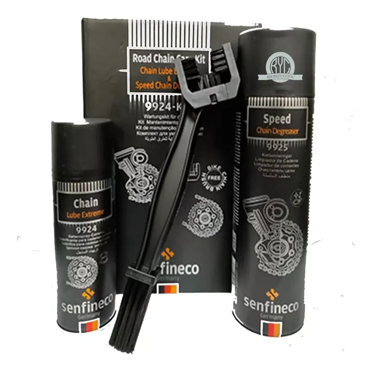 GENERICO - Kit 3 Piezas Mantencion De Cadena Uso Profesional Senfineco