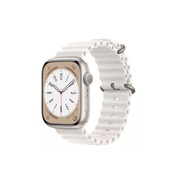 GENERICO - Correa Silicona Ocean Para Apple Iwatch Ultra Transpirable-BLANCO