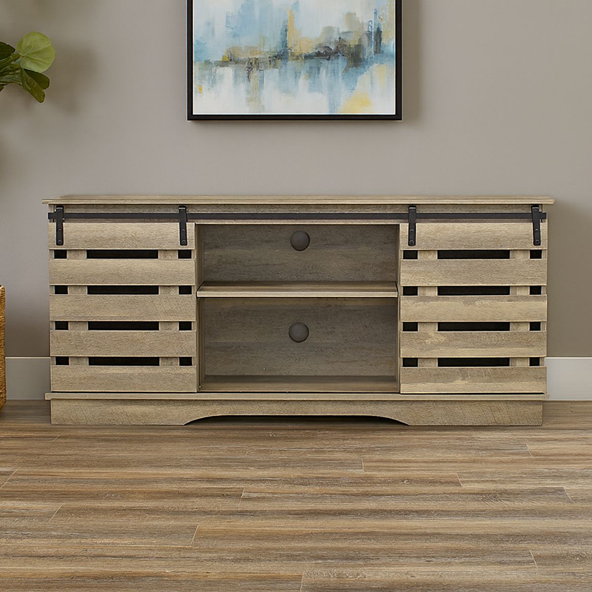 MSA MUEBLES SANTA ANA - Rack Para Tv 65 " Ralco Light Grey