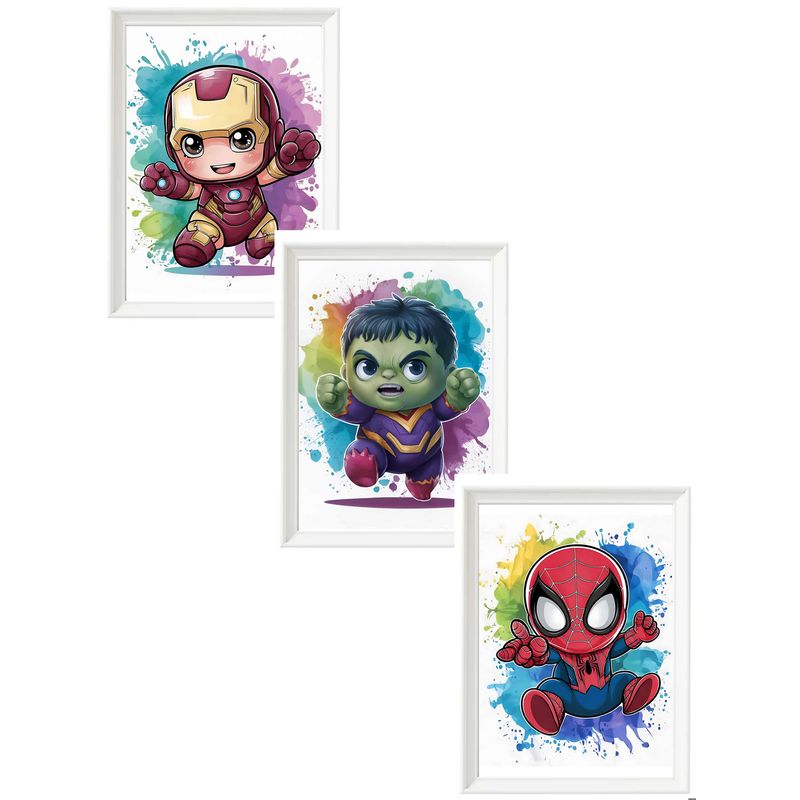 DECORACION CREATIVA - Set Cuadros Infantil - Heroes Baby Originales Advengers 2