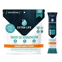 EXTRALUZ - Bebida Hidratante en Polvo 20 Sachet Extra Life Orange Mango