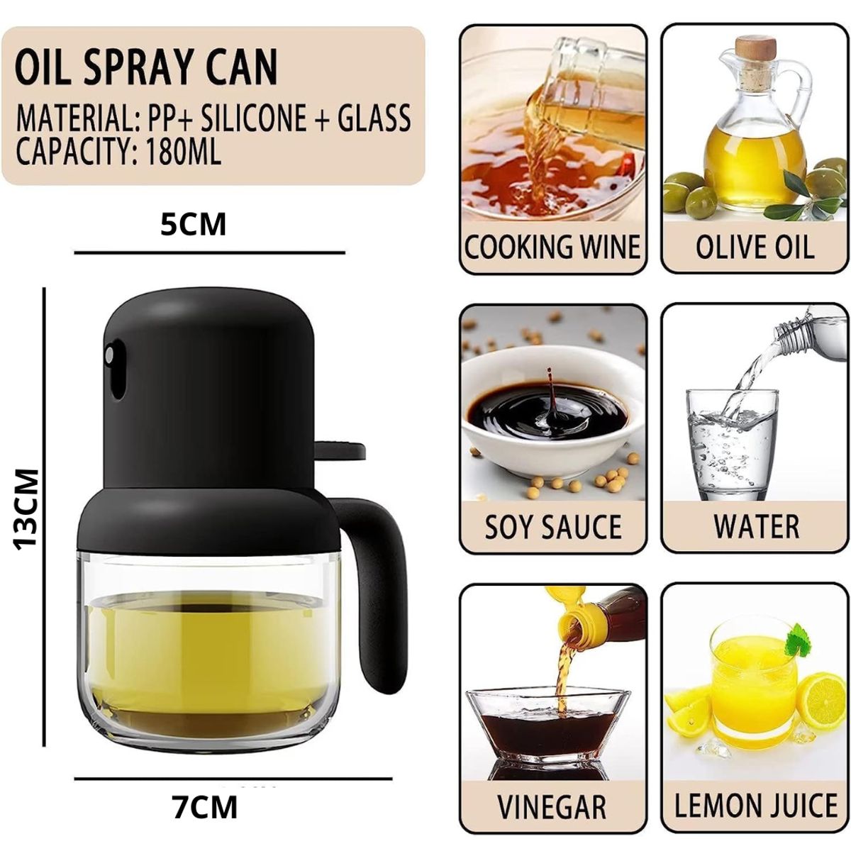 GENERICO - Rociador De Aceite En Spray Alcuza Vinagre Limon Soya Agua