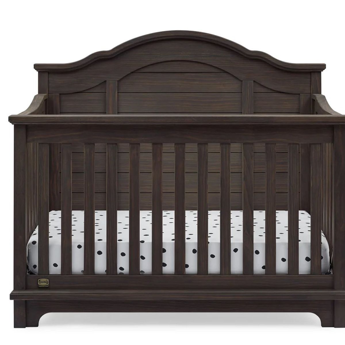 SIMMONS - Cuna de madera solida convertible 6 en 1 Asher GRIS