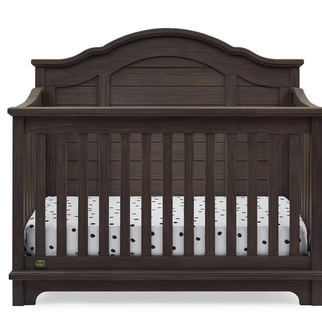 SIMMONS - Cuna de madera solida convertible 6 en 1 Asher GRIS