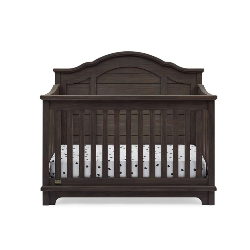 SIMMONS - Cuna de madera solida convertible 6 en 1 Asher GRIS