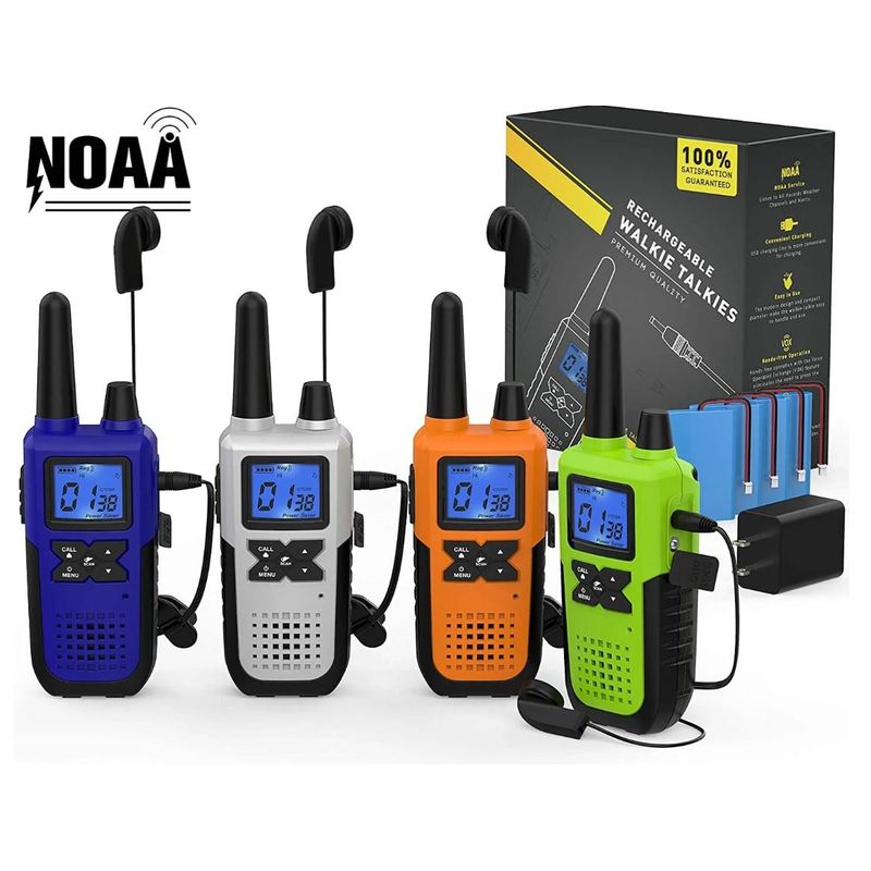 TOPSUNG - Set x4 Walkie Talkies de Largo Alcance - Noaa