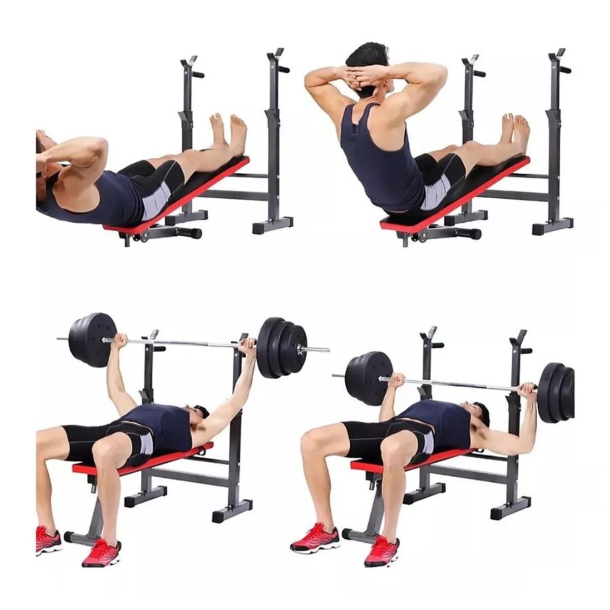 GENERICO - Banca Abdominal Multifuncional Plegable Abdomen Y Pesas