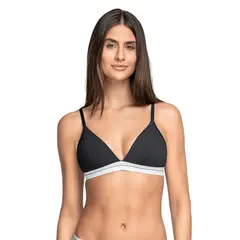 LEONISA - Sostén triangular en algodón liviano y cómodo 091099 Negro