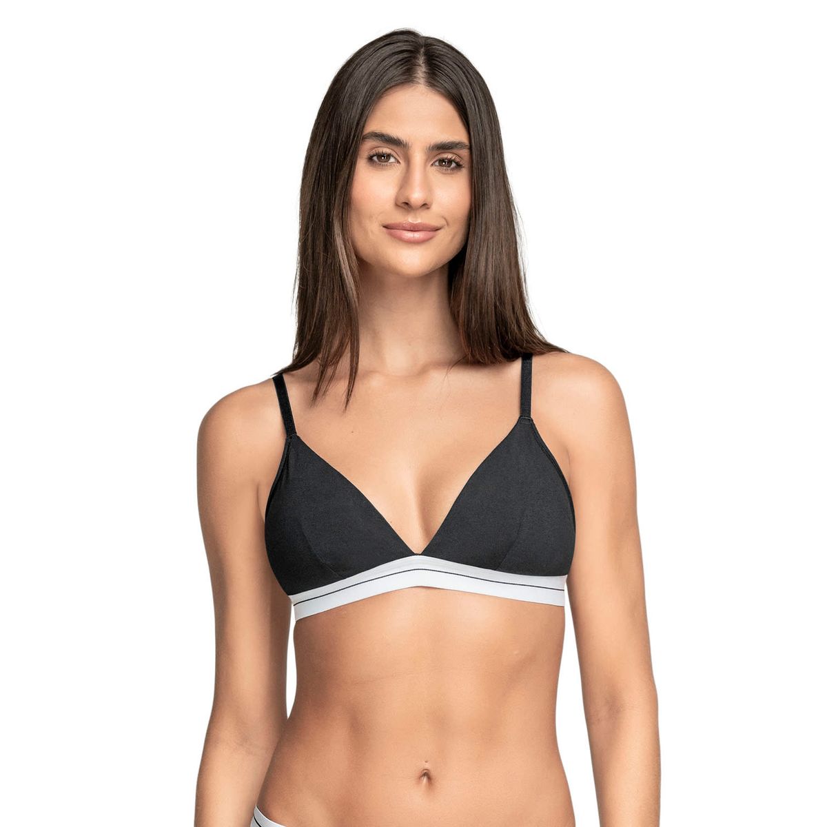 LEONISA - Sostén triangular en algodón liviano y cómodo 091099 Negro