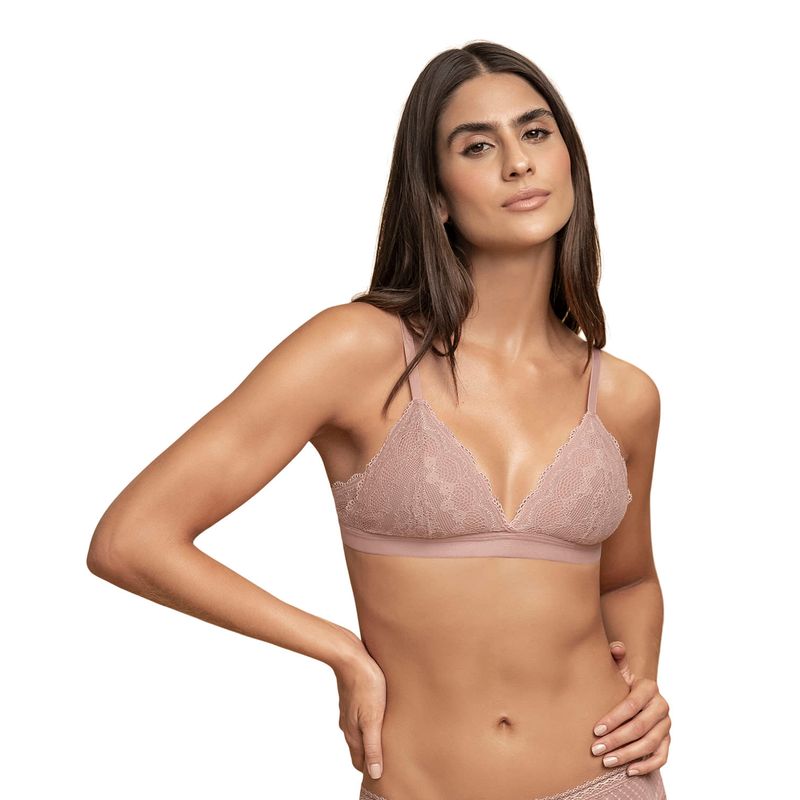 LEONISA - Daily Bralette cómodo y desestructurado 091097 Palo de Rosa