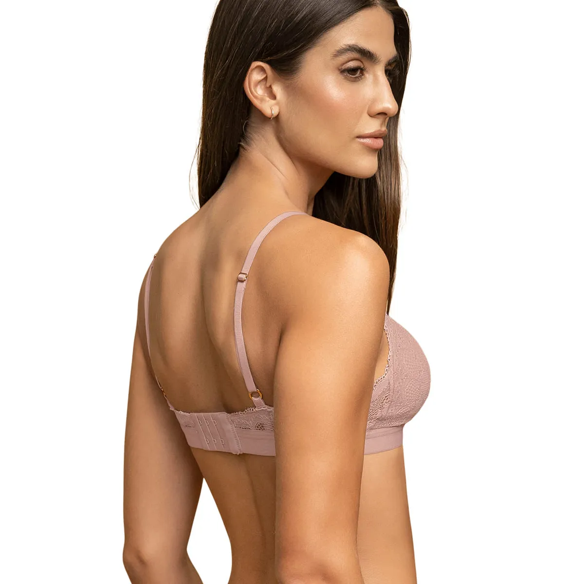 LEONISA - Daily Bralette cómodo y desestructurado 091097 Palo de Rosa