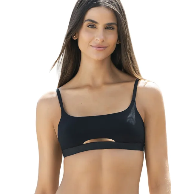 LEONISA - Daily-Sexy Top con abertura frontal 091098 Negro