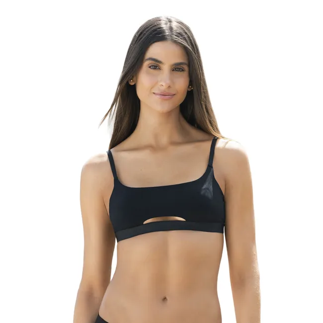 LEONISA - Daily-Sexy Top con abertura frontal 091098 Negro