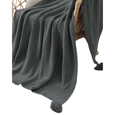 Imagen 2 del producto Manta de Lujo con Pompones Ideal para Sofá o Cama D6