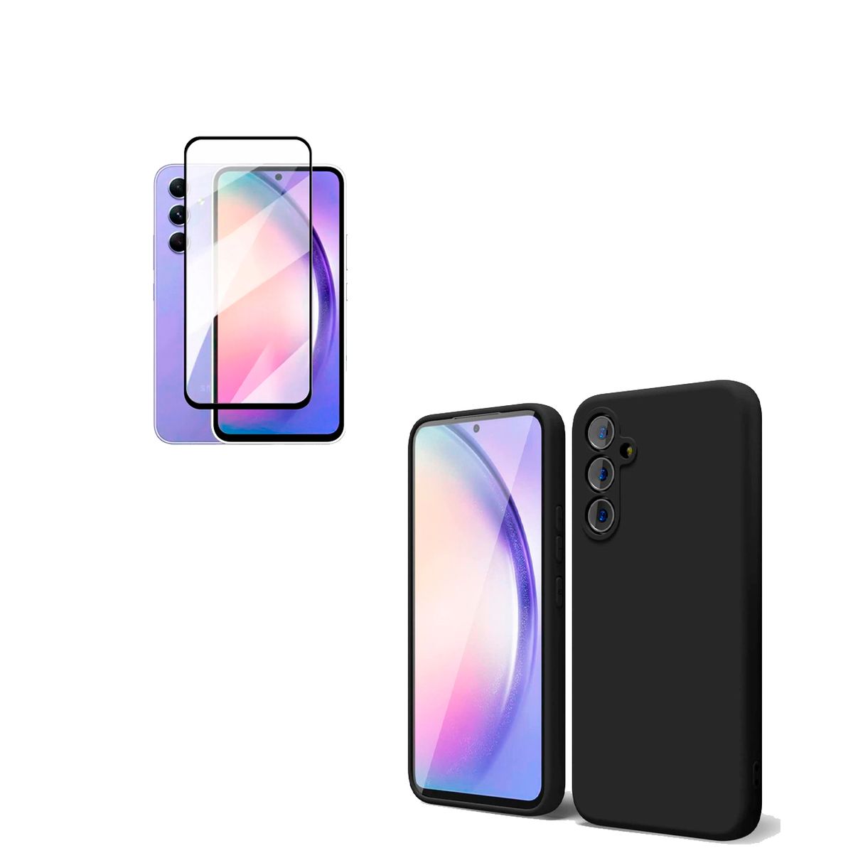 JOIGO - Carcasa Para Samsung A34 + Lamina de Vidrio Templado Negro