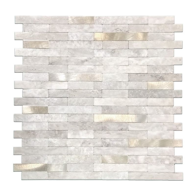 MERCAR RAY - Mosaico autoadhesivo PVC-aluminio 30,6 cm x 29,7 cm Salpicadero