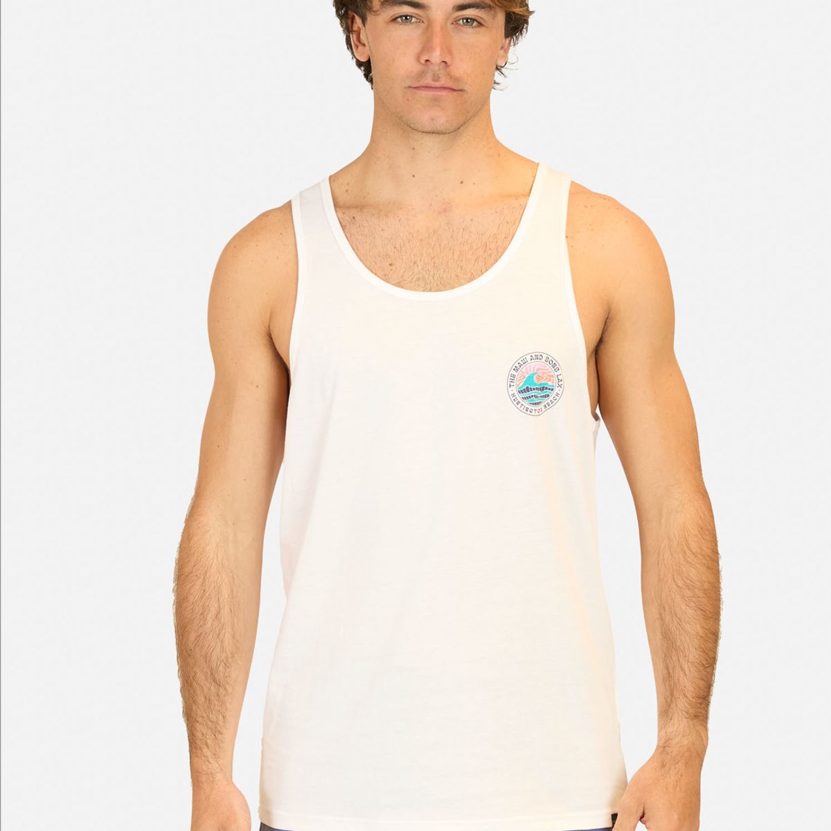 MAUI AND SONS - Polera SM Huntington Beach  Blanco Hombre Maui And Sons