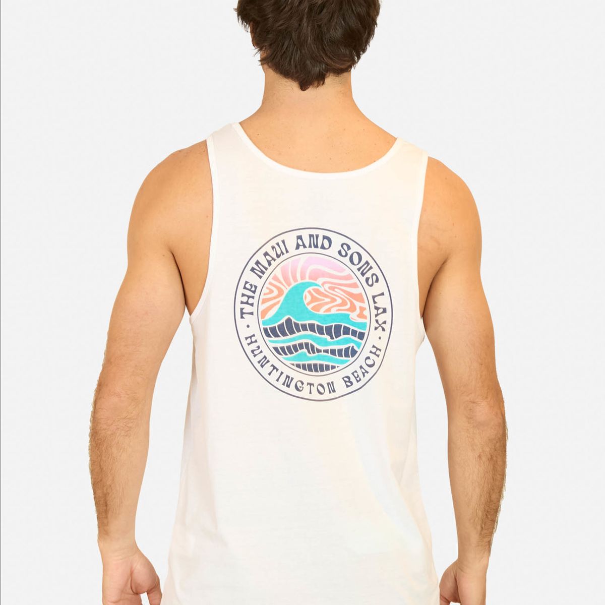 MAUI AND SONS - Polera SM Huntington Beach  Blanco Hombre Maui And Sons