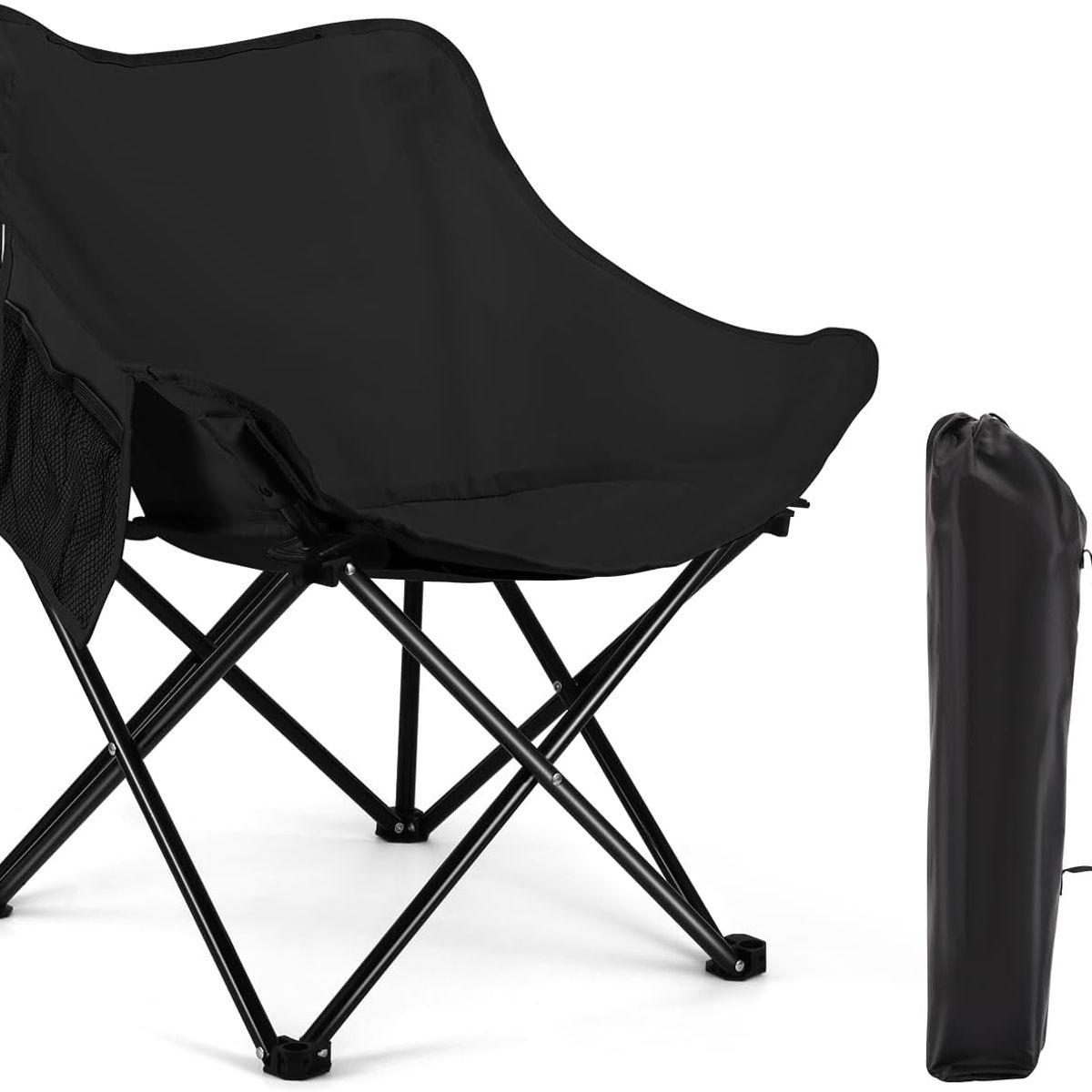 GENERICO - SILLA PLEGABLE MULTIFUNCIONAL PARA ACAMPAR COLOR NEGRO