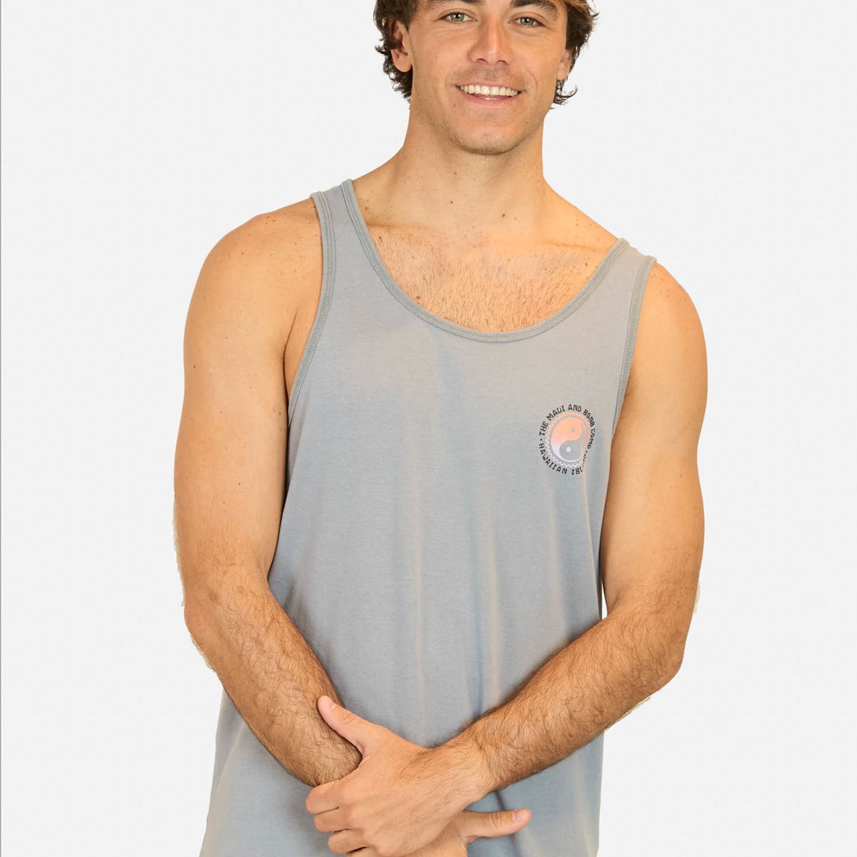 MAUI AND SONS - Polera SM Hawaiian Island Gris Hombre Maui And Sons