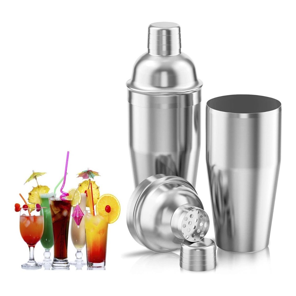 GENERICO - Coctelera Mezclador De Bebidas De Acero.