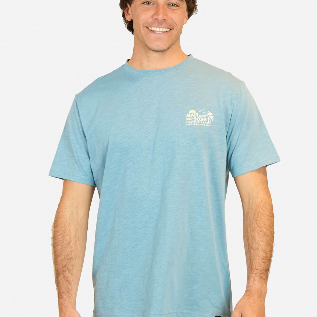 MAUI AND SONS - Polera MC Surfing Since  Azul Hombre Maui And Sons