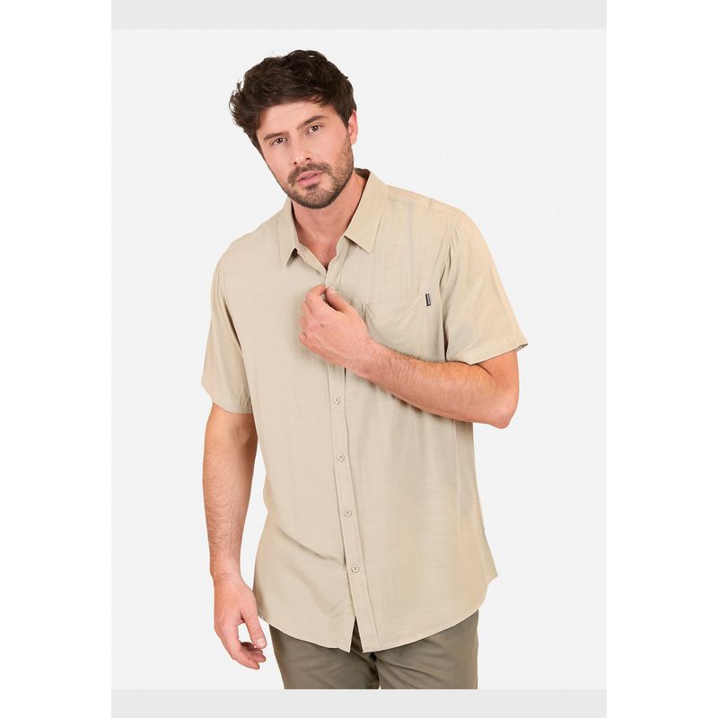 MAUI AND SONS - Camisa MC Pirte Khaki Hombre Maui And Sons