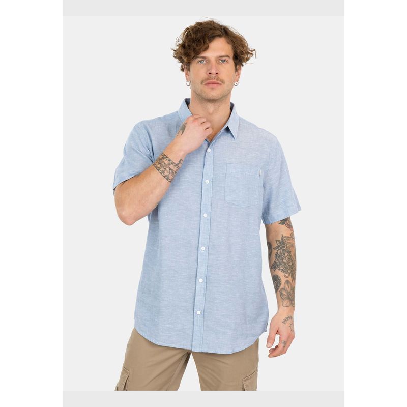MAUI AND SONS - Camisa MC Mirabe Azul Hombre Maui And Sons