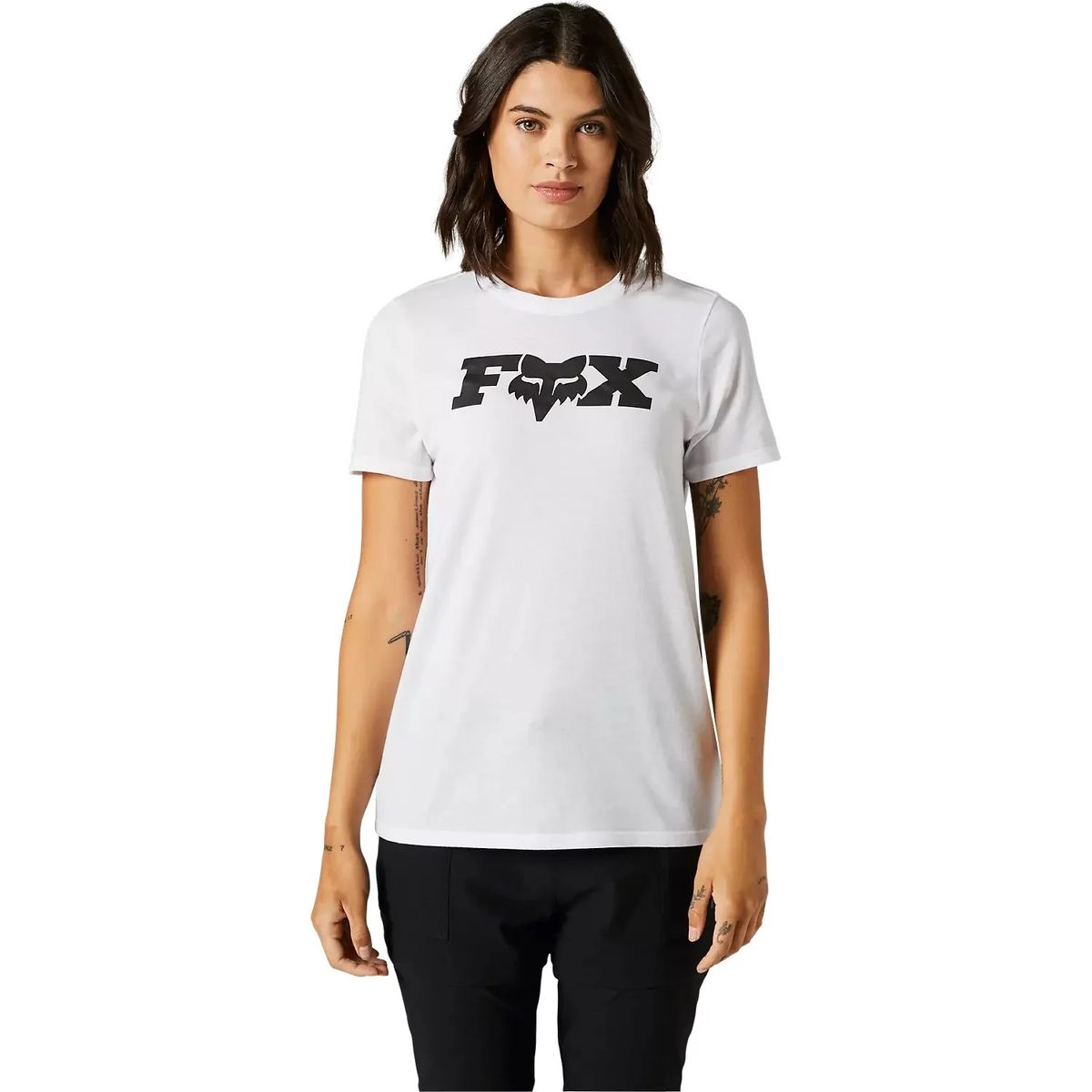 FOX RACING - Polera Mujer FOX Manga Corta BRACER Blanco