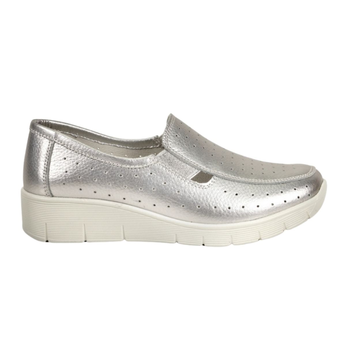 DEGAS - Mocasín Cuero Aranna Plateado DEGAS