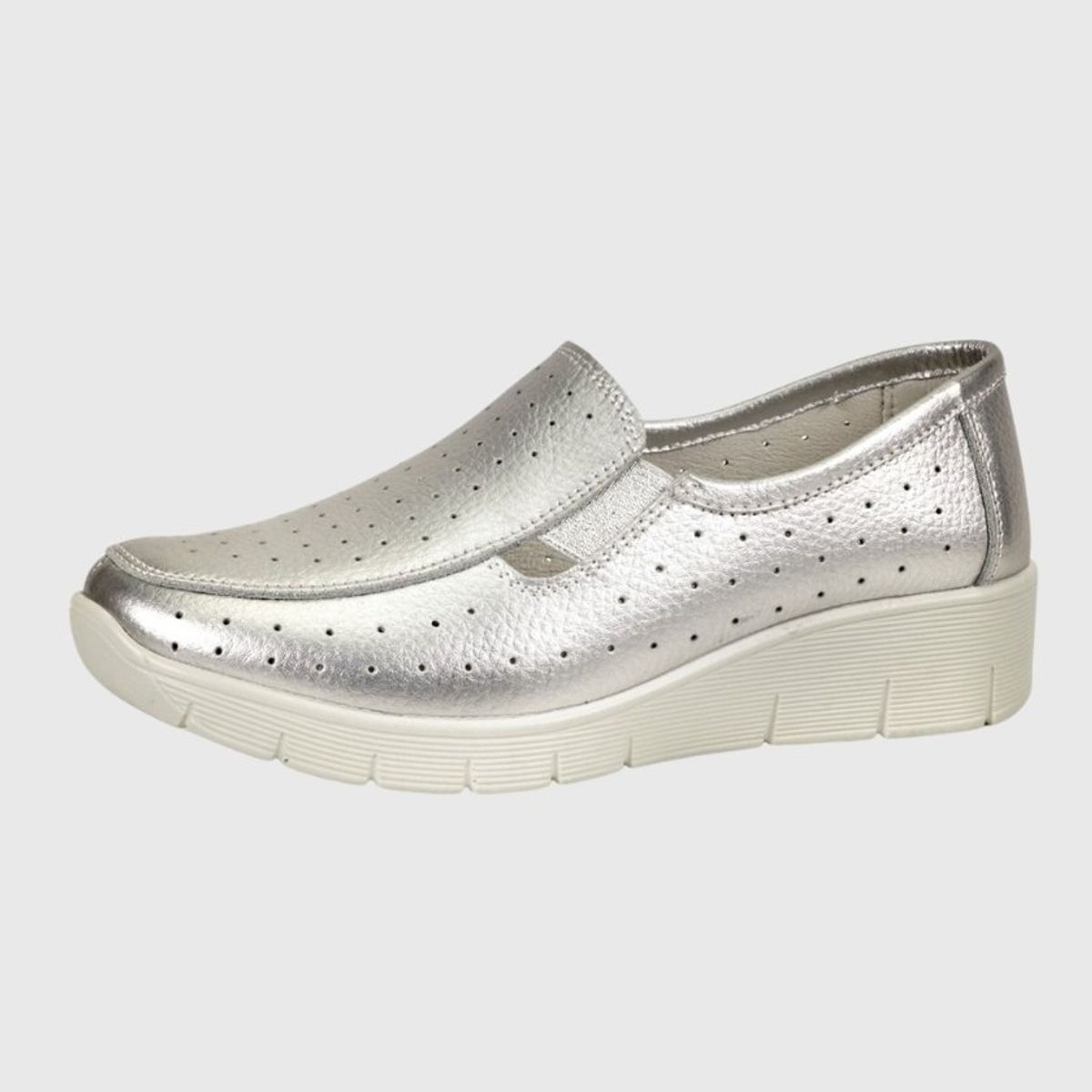 DEGAS - Mocasín Cuero Aranna Plateado DEGAS