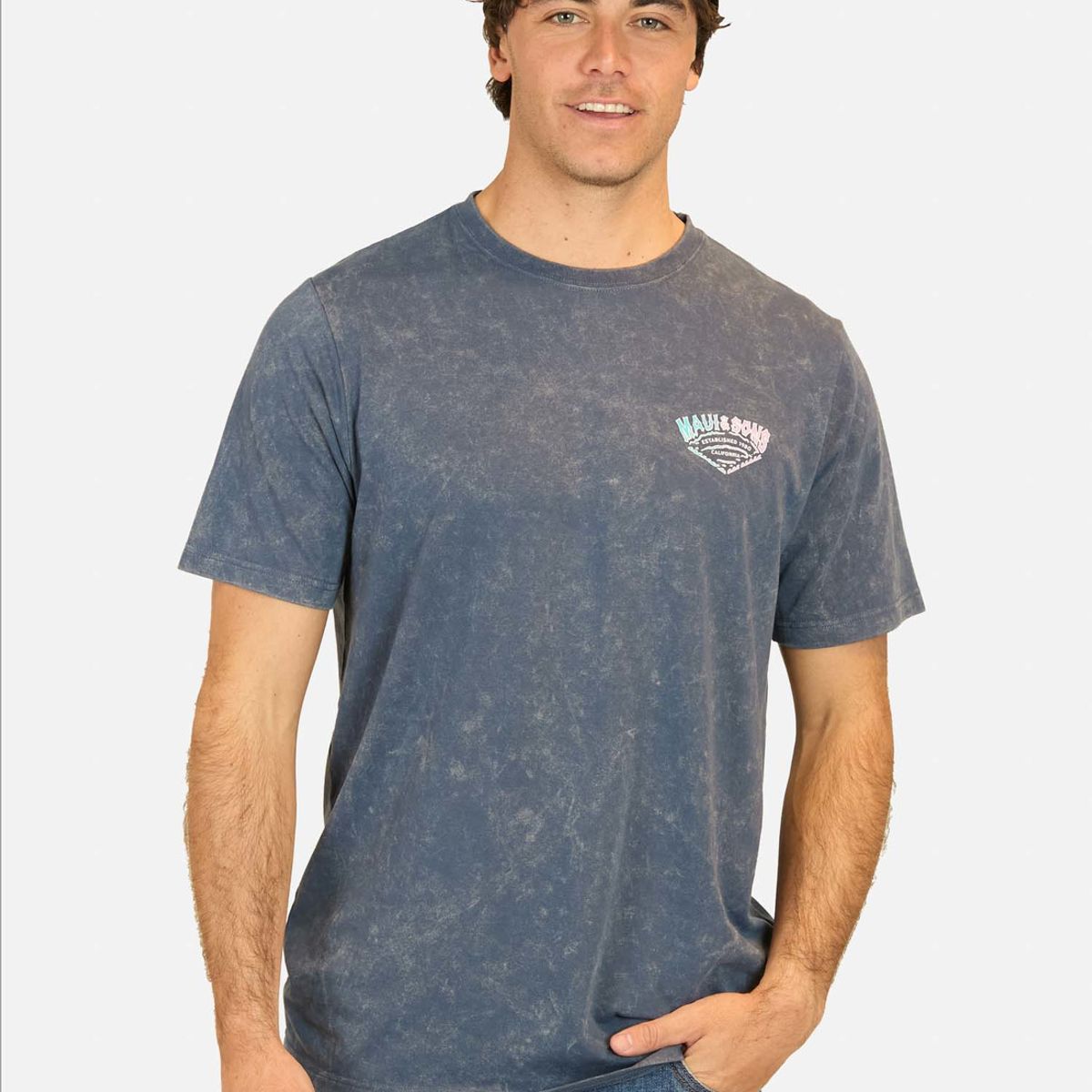 MAUI AND SONS - Polera MC California States Azul Hombre Maui And Sons